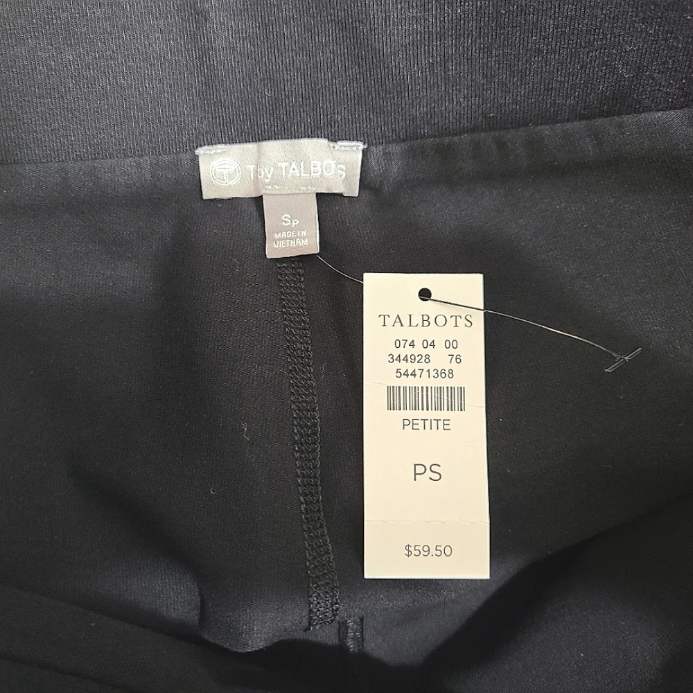 T by TALBOTS Black Cotton Blend Skort with Side Zippered Pockets PSmall NWT